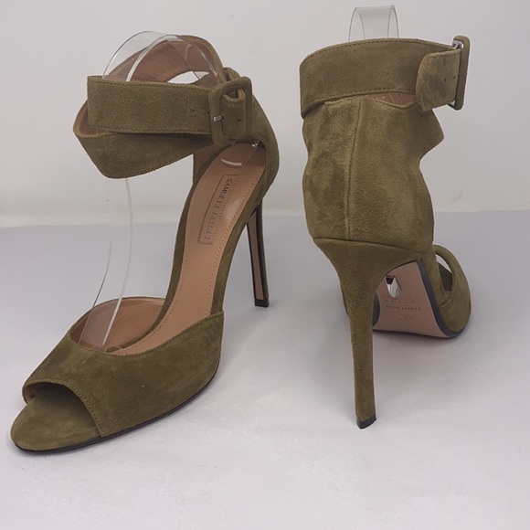 Samuele Failli Sz 8.5 Olive Green Suede Sandals - Picture 4 of 16